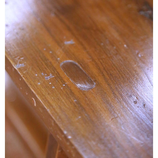 19th Century French Provincial Carved Cherry Farm Bench From Poitou For Sale - Image 11 of 14