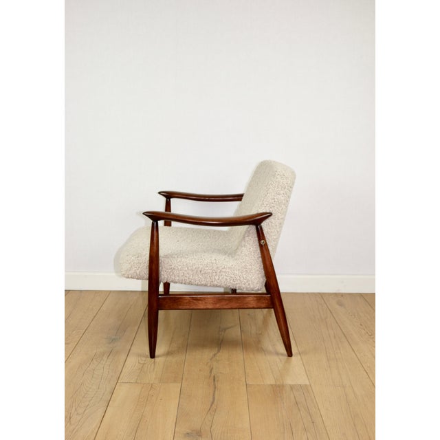 Vintage GFM 300-202 Armchair in Beige Cream Bouclé Lamb from J. Kedziorek, 1970s For Sale - Image 4 of 16