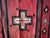 Workaday Handmade Spectacular New Mexico Large Red Cross 1920's Chimayo Weaving - Rare For Sale - Image 4 of 7
