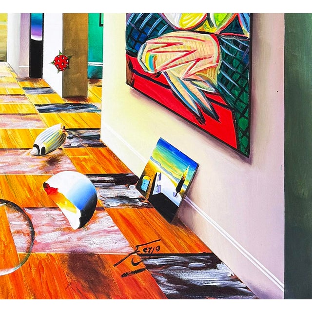 Original oil painting on canvas. Hand signed lower front by Ferjo. Canvas image size 48 x 60 inches. Canvas is not...