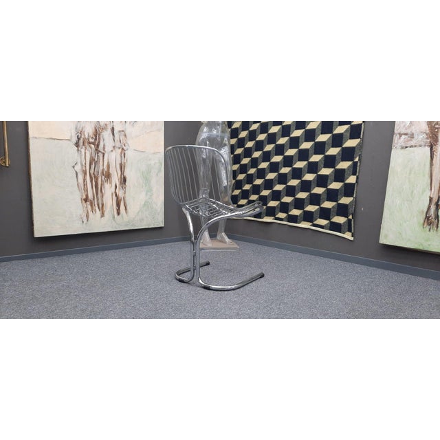 Metal Space Age Radiofreccia Chrome Dining Chairs by Gastone Rinaldi for Rima, 1970s, Set of 6 For Sale - Image 7 of 10