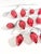 Vintage Christmas ornament garland featuring heavyweight red mercury-glass ornaments in an assortment of ribbed, textured...