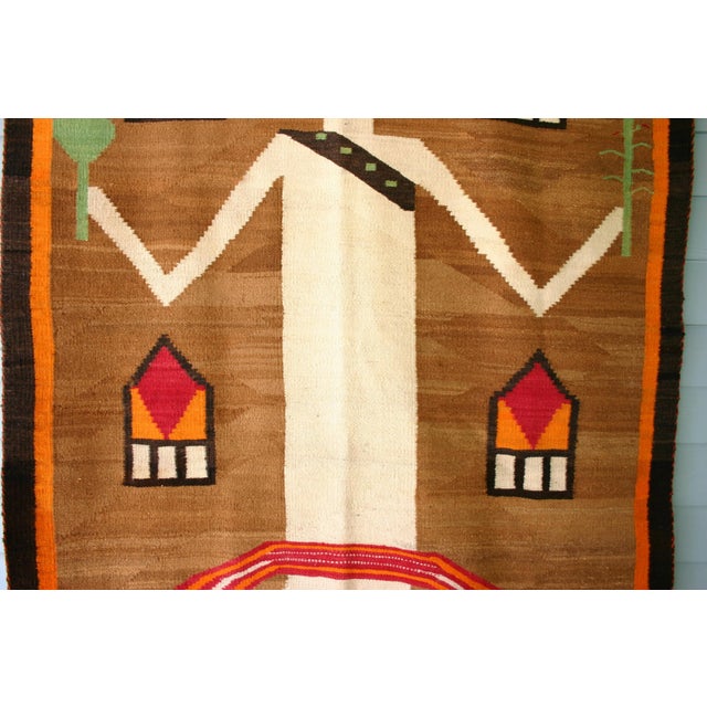 Tribal Early 20th Century Navajo Textile Rug - Large Single Kachina For Sale - Image 3 of 10
