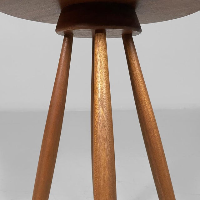 Brown Mid-Century Modern Round Coffe Table in Wood, Italy, 1950s For Sale - Image 8 of 11