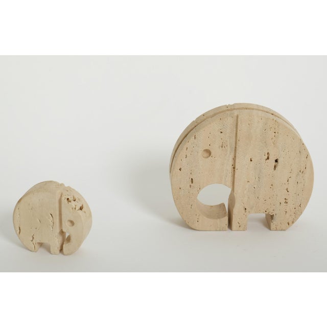 Vintage Travertine Elephant Sculptures Desk Organizer by Fratelli Mannelli, 1970s, Set of 2 For Sale - Image 6 of 18