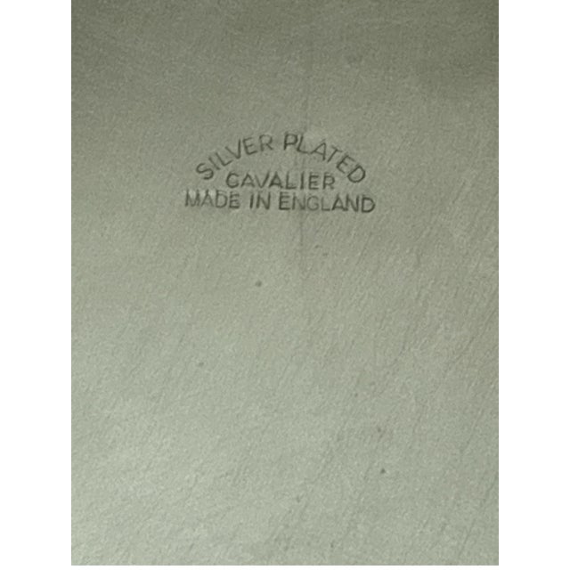 Vintage English Silverplate Round Gallery Tray With Shell Handles For Sale - Image 9 of 9