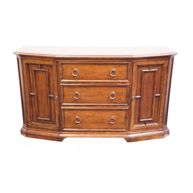 Contemporary Bernhardt Furniture Solid Cherry Traditional Old World 72" Secretary Buffet 327-132 For Sale - Image 3 of 18