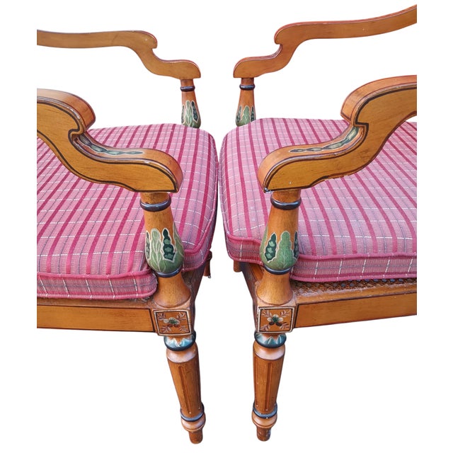 1950s A Touch of Neoclassical Elegance: Pair of English Adam Style Armchairs For Sale - Image 9 of 12