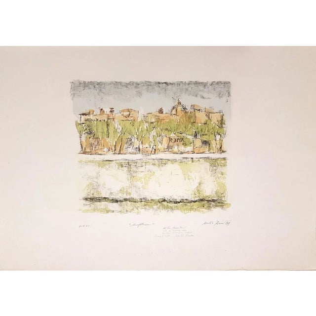 Colored Litograph hand-signed and hand-dated with pencil on lower margin by the Italian artist, Duilio Rossini. With...