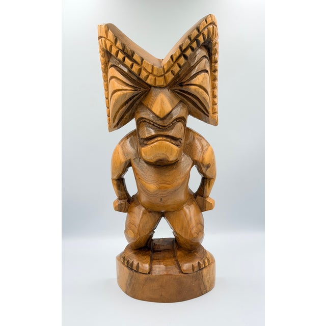1970s Vintage Tiki Totem Ku God of War Strength and Family Hand Carved Sculpture For Sale - Image 5 of 9