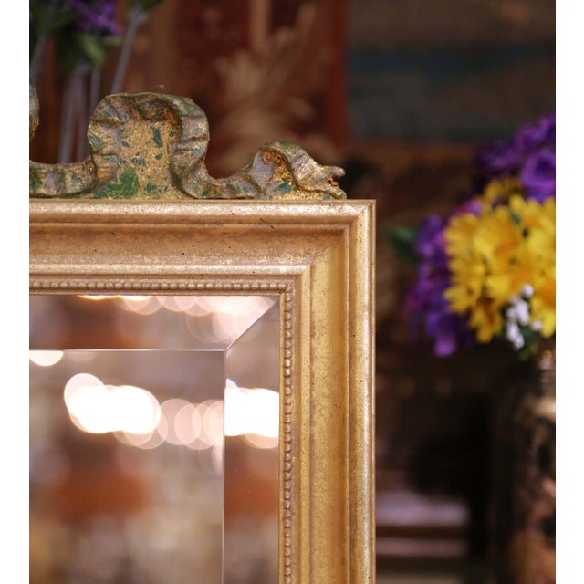 Late 20th Century French Louis XVI Style Giltwood Beveled Floor Mirror For Sale - Image 4 of 7