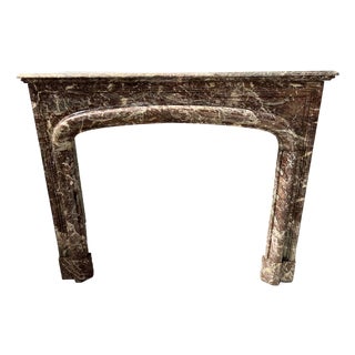 Louis XIV Style Fireplace in Speckled Red Marble, 19th Century For Sale