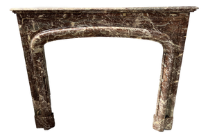 Louis XIV Style Fireplace in Speckled Red Marble, 19th Century