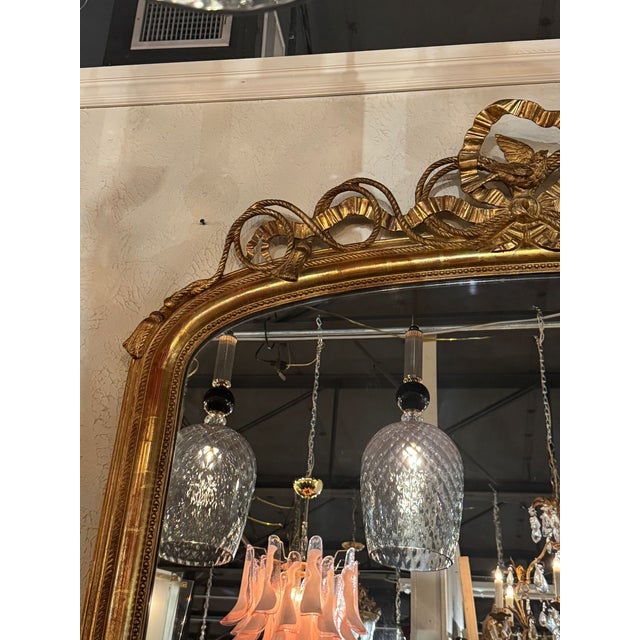19th C. French Louis XV Giltwood Mirror For Sale - Image 4 of 8
