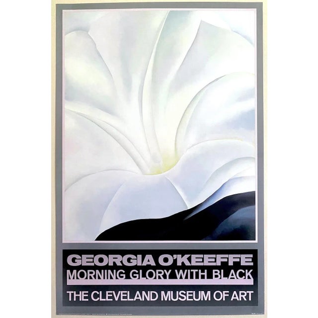 Georgia O'Keeffe Vintage 1988 Lithograph Print Museum Poster " Morning Glory With Black " 1926 For Sale - Image 12 of 12