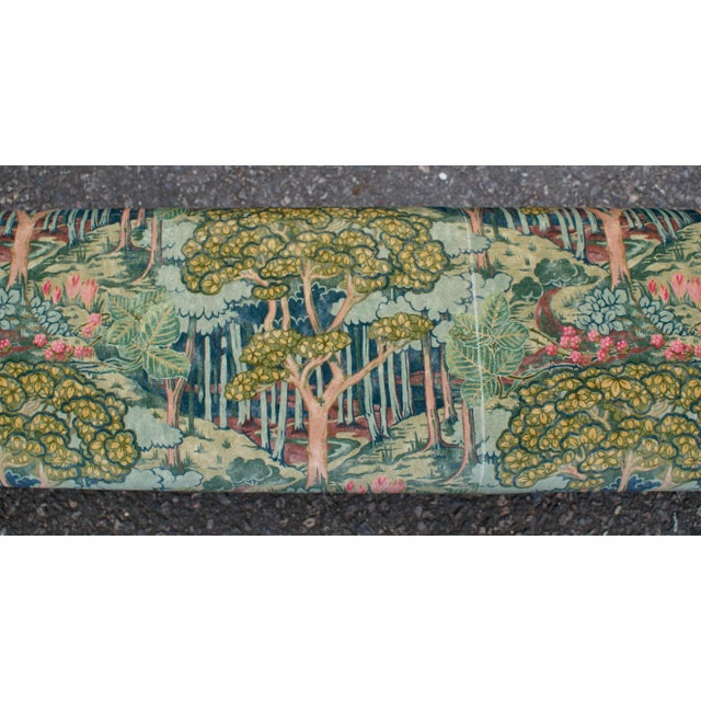 Green Antique Bleached Oak School Bench, 1920 For Sale - Image 8 of 10