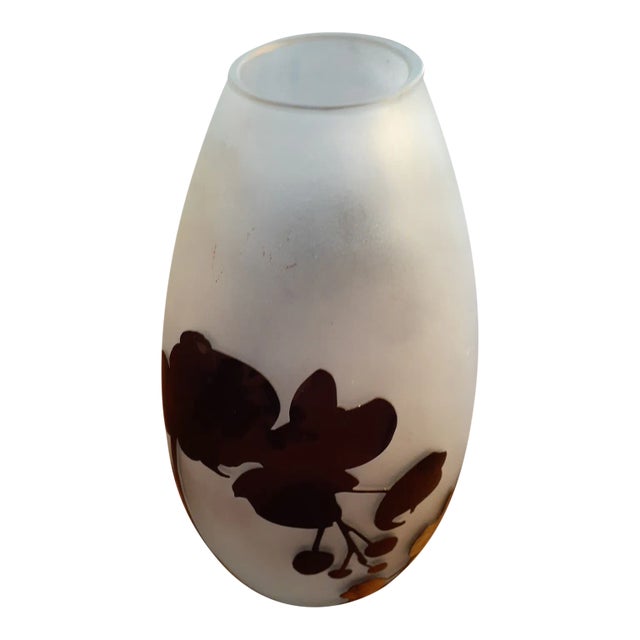 1950s Galle Style Cameo Glass Vase For Sale