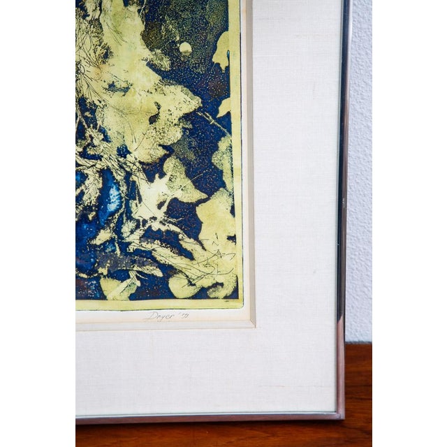 1960s Mid Century Modern Art Print Artist Proof Abstract Splatter Yellow Orange Blue For Sale - Image 10 of 12