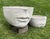 Contemporary Faces Concrete Planters (Pair) For Sale - Image 3 of 7