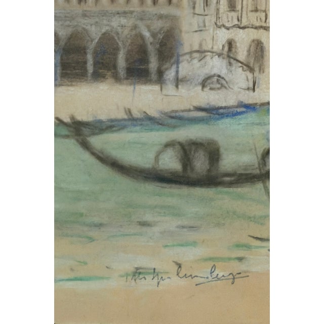 Spilimbergo, View of Venice, 19th Century, Pastel Drawing For Sale - Image 3 of 7