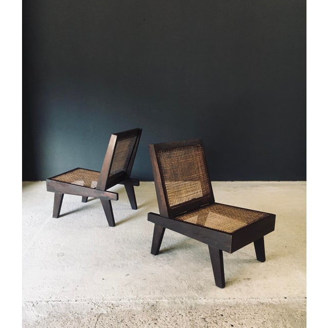 Brown Low Modernist Folding Chairs by Pierre Jeanneret for Chandigarh, India, 1960s, Set of 2 For Sale - Image 8 of 18