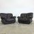 Dimensions: H 31.5” x W 42.5” x D 42.3” x SH 15” Pair of Italian armchairs attr. to PelleRossi, newly upholstered in black...