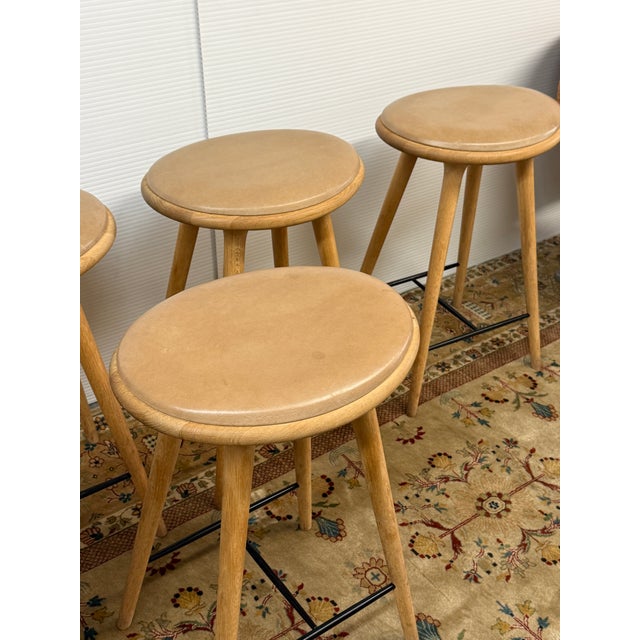 Space Copenhagen for Mater Soaped Oak Wood Counter Stools, Set of Six For Sale - Image 12 of 12
