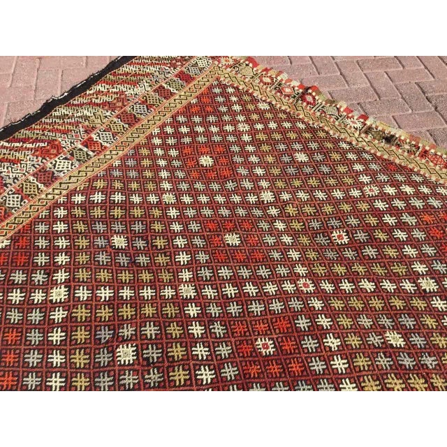 Vintage Turkish Kilim Rug - 83" X 126" For Sale - Image 6 of 11