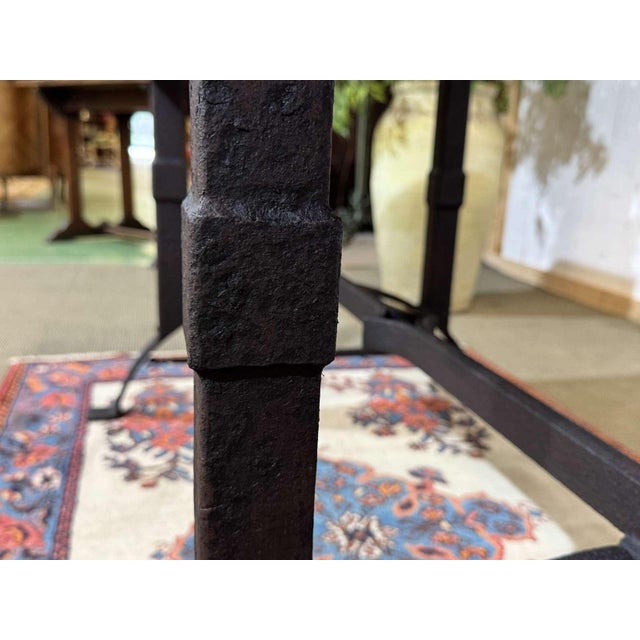 Marble Table with Cast Iron Base For Sale - Image 4 of 18