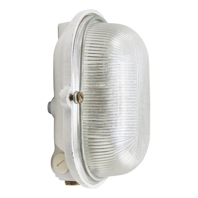 Vintage French Industrial Cast Iron Wall Light from Mapalec For Sale
