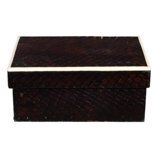 R & Y Augousti Snake Skin Decorative Box For Sale