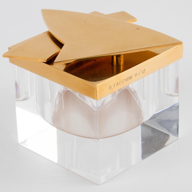 Giorgio Facchini Limited Edition Lucite and Brass Box, Circa 1970 For Sale - Image 13 of 13