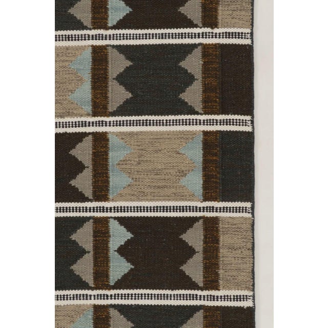 Rug & Kilim's Scandinavian Style Custom Flatweave Rug With Beige & Black Patterns For Sale In New York - Image 6 of 10