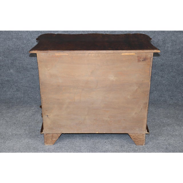 English Vintage English Burled Wood Ball & Claw Foot 3 Drawer Commode C. 1950's For Sale - Image 3 of 13