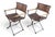 Vintage Baroque Revival Brown Campaign Armchairs With X Frame - A Pair For Sale In Los Angeles - Image 6 of 17