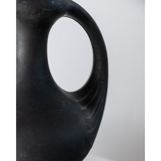 Black Antique Sculptural Black Lavanite Stone Vase, 1920s For Sale - Image 8 of 14