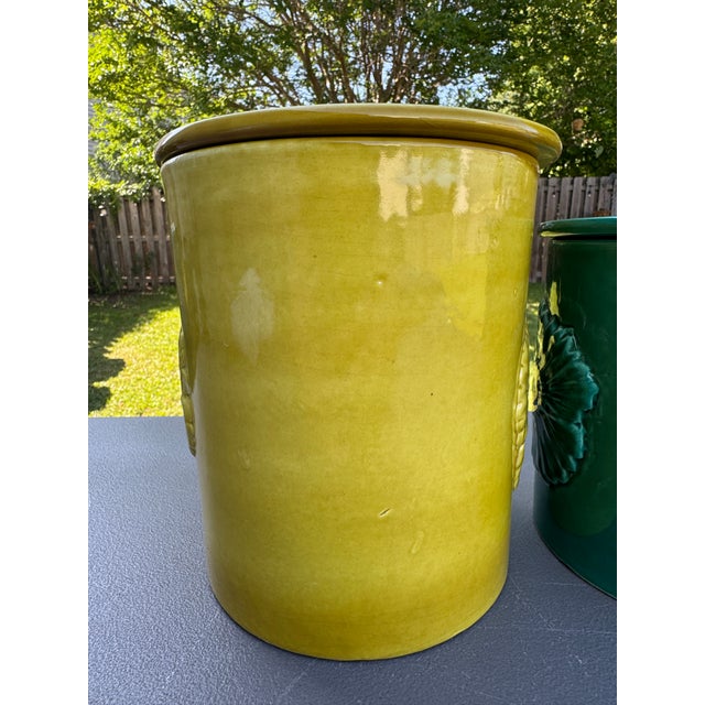 Ceramic 1960s Glazed Ceramic Pottery Kitchen Canisters Made in Italy - Set of 4 For Sale - Image 7 of 16