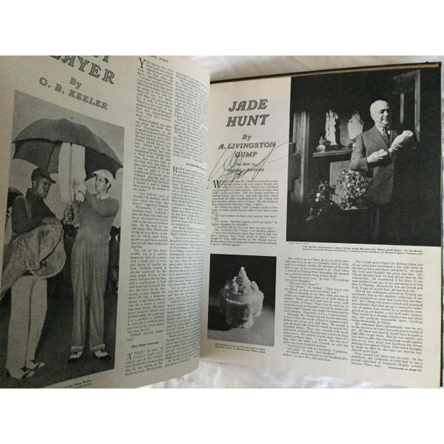 1930s Early 20th Century Vintage Oversize Black Leather Book, A. Livingston Gump's Jade Hunt, Signed For Sale - Image 5 of 7