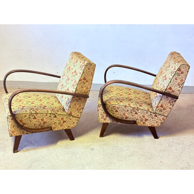 Vintage Armchairs by Jindrich Halabala, 1950s, Set of 2 For Sale - Image 3 of 7