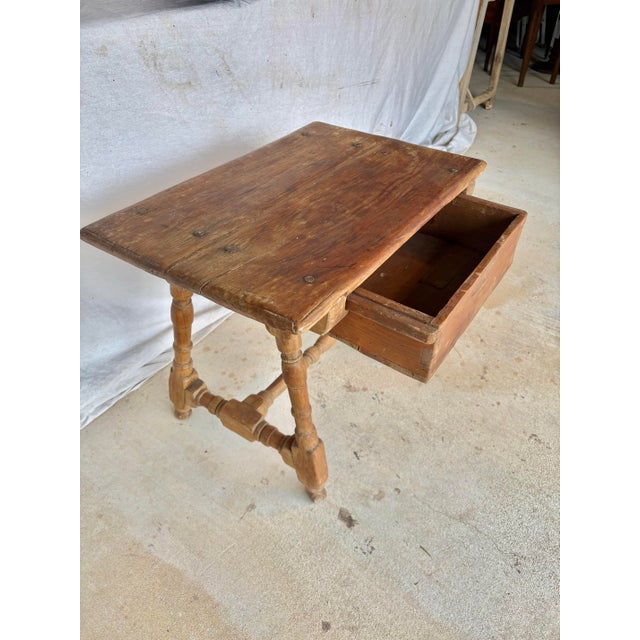 Wood Early 20th Century Spanish Pine Side Table For Sale - Image 7 of 12