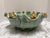 Large Vintage Aqua Glazed Pottery Scalloped Frog Bowl For Sale - Image 4 of 11