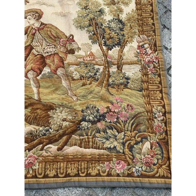 Vintage French Jacquard Halluin Tapestry, 1960s For Sale - Image 16 of 18
