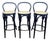 Mid-Century Modern Bentwood Bar Stools, 1980s, Set of 3 For Sale