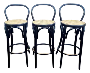 Mid-Century Modern Bentwood Bar Stools, 1980s, Set of 3