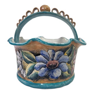 Vintage Mexican Santa Rosa Majolica Bowl. Signed For Sale