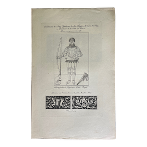 Mid 19th Century Etching Reproduction of Monument for Guillaume Le May by Nicolas Xavier Willemin
