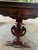 Antique French Style Walnut Flip Top Game Table | Carved Pedestal Console Table | Renaissance Revival Sofa Table | Burl Walnut Entry Table For Sale - Image 10 of 13