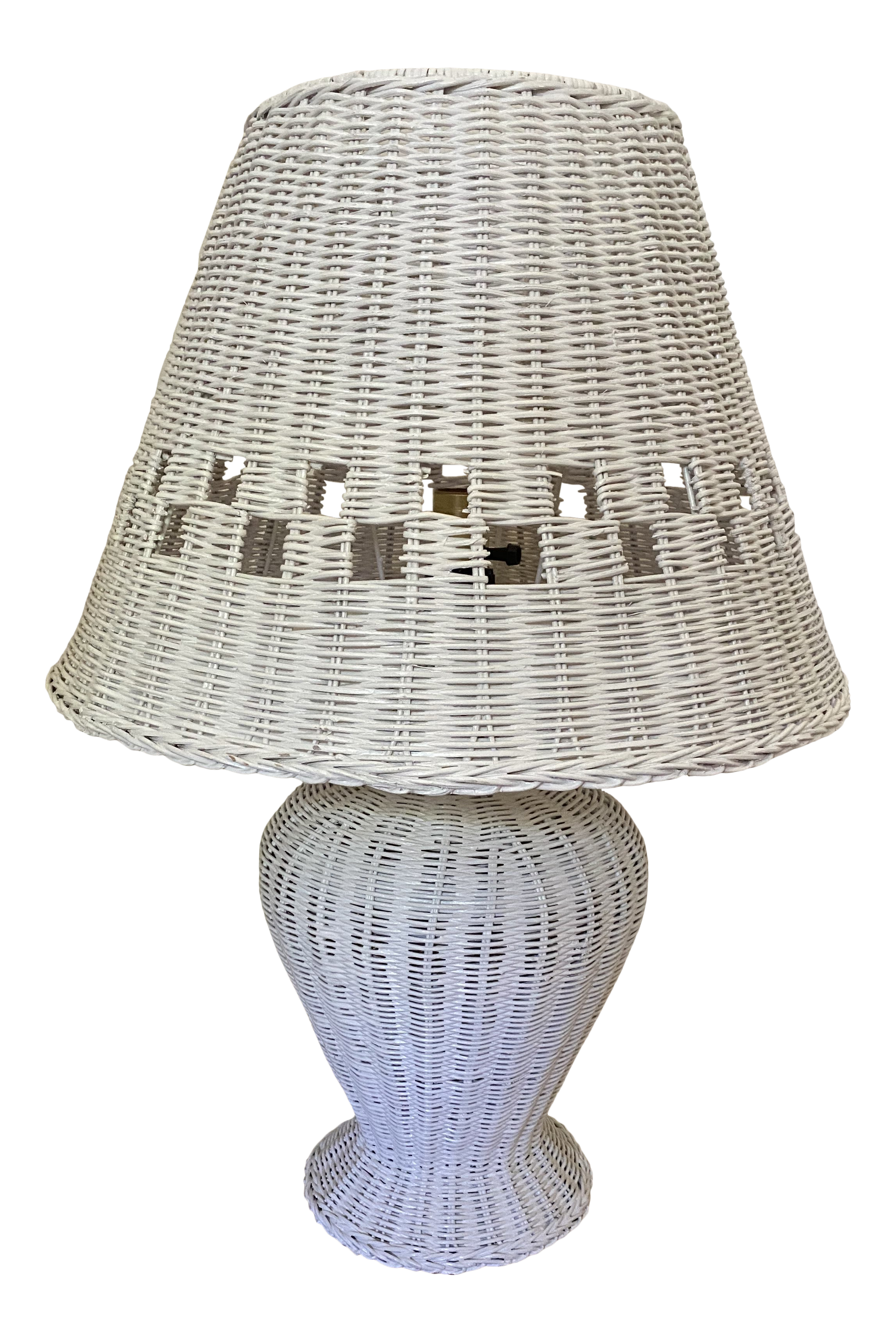 vintage wicker table lamp