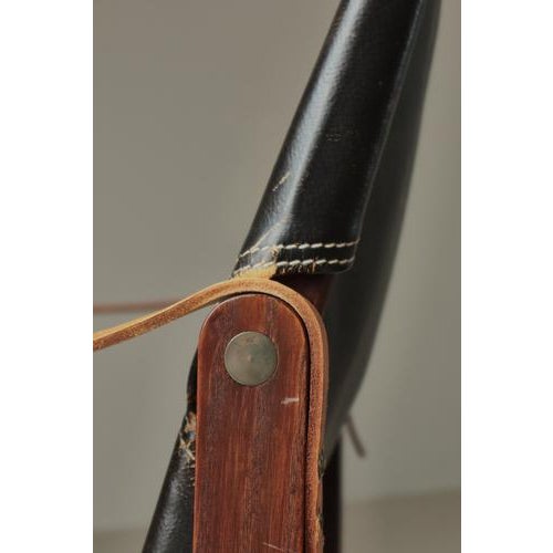 Safari Lounge Chairs in Black Leather and Ash attributed to Kaare Klint for Rud. Rasmussen, 1950s, Set of 2 For Sale - Image 15 of 18