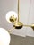 Mid-Century Modern Italian Pendant Light in Brass and Opaline Glass, 1960s For Sale - Image 4 of 17